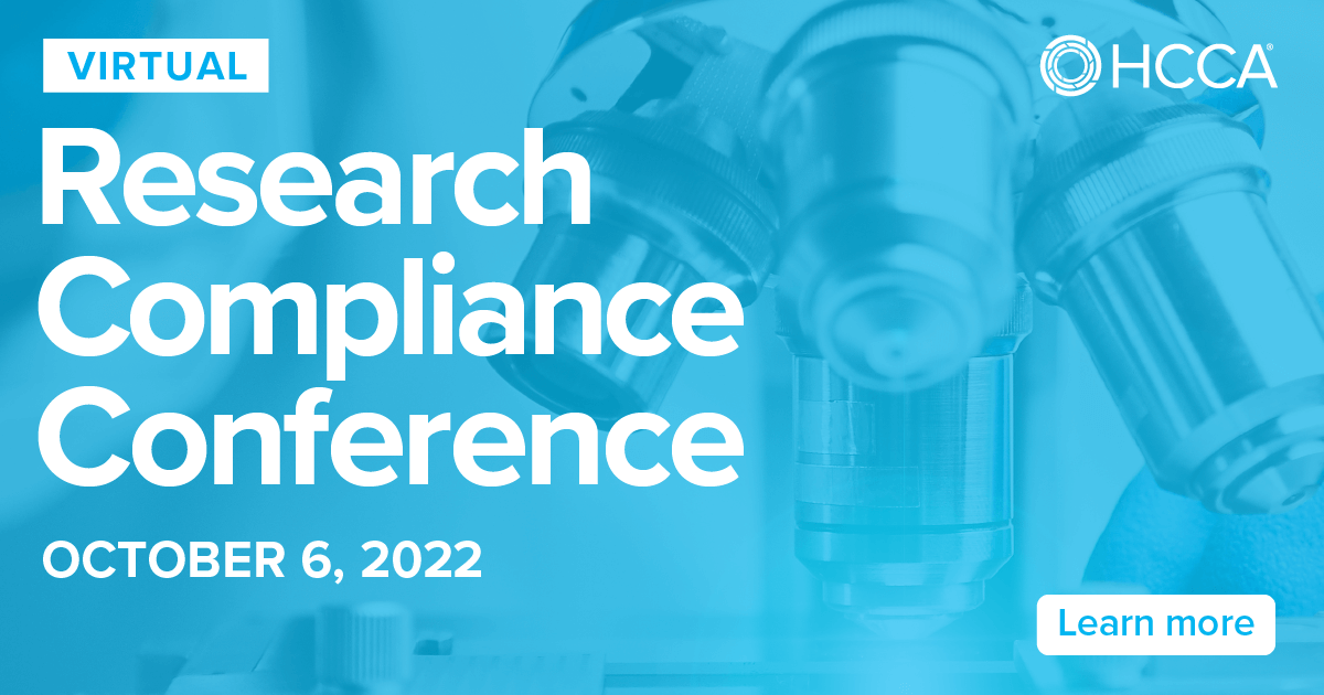 2022 Virtual Research Compliance Conference Overview HCCA Official Site