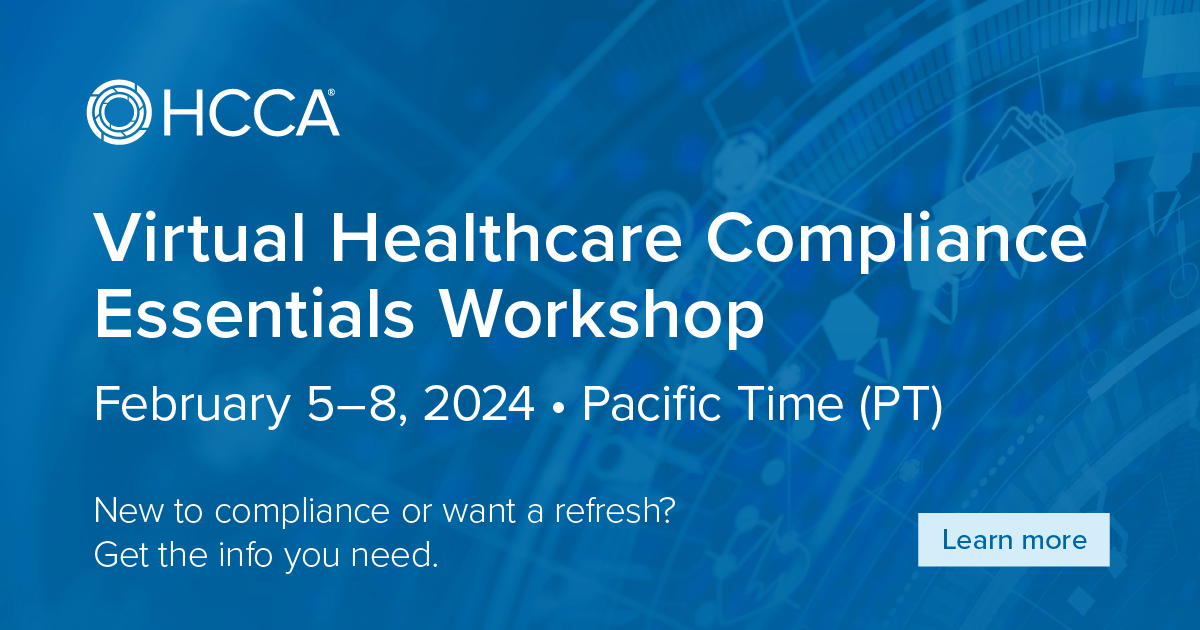 2024 February Healthcare Compliance Essentials Workshop HCCA Official   Hcca 2024 Hc Essentials Workshop Feb Social 1200x630 