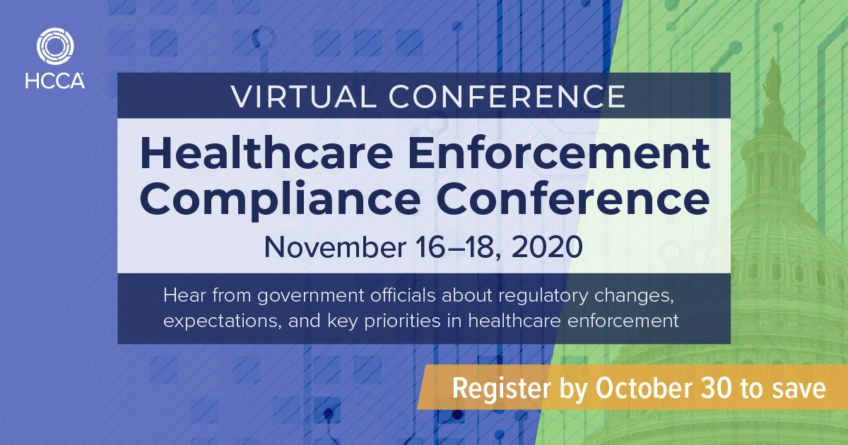 2020 Healthcare Enforcement Compliance Conference HCCA Official Site